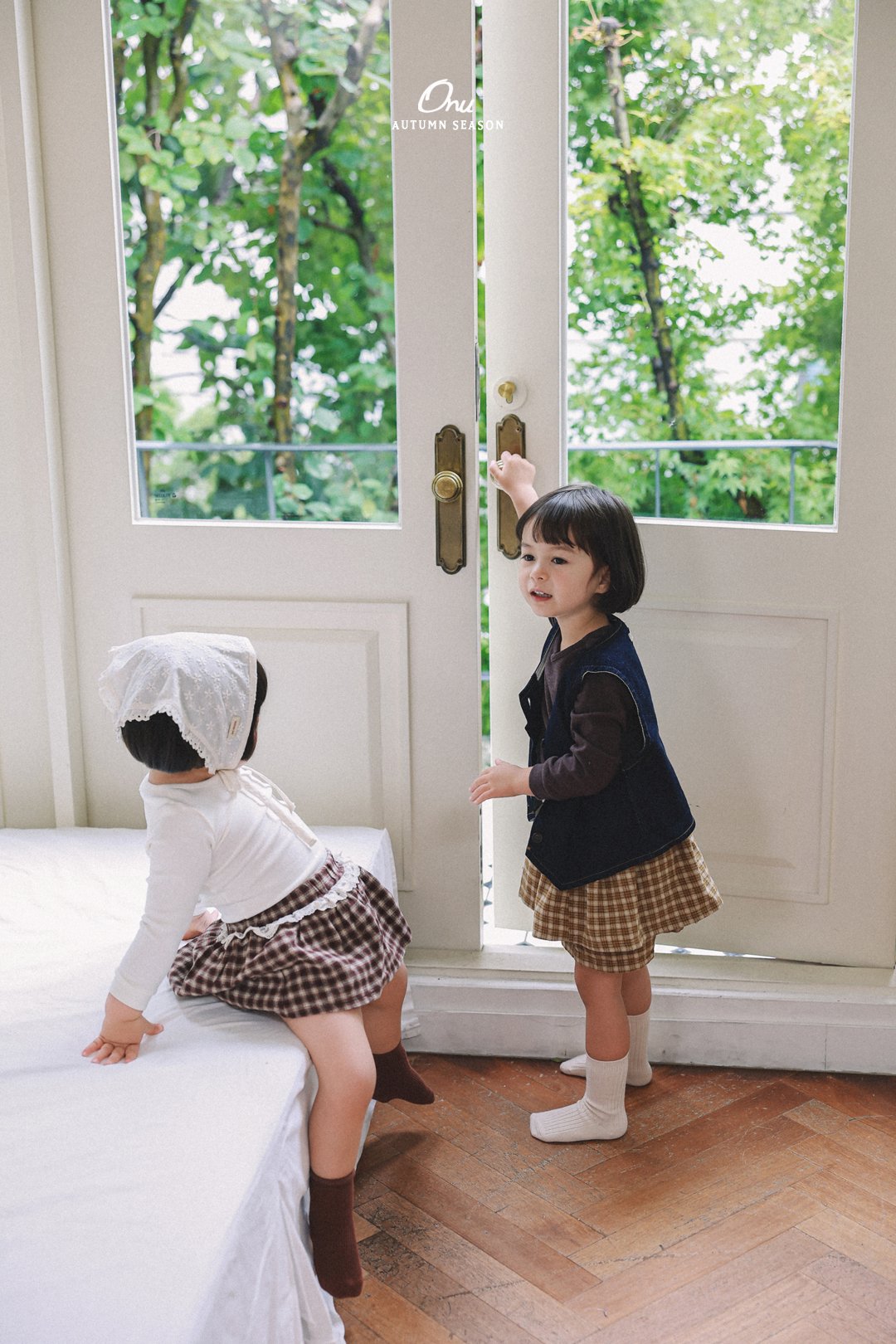 ［onu］Check lace skirt pants