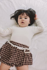 ［onu］Check lace skirt pants