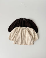 ［onu］Dot shirring blouse
