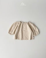 ［onu］Dot shirring blouse