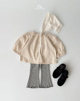 ［onu］Dot shirring blouse