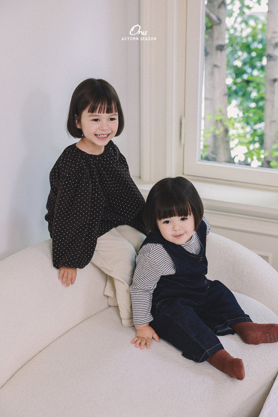 ［onu］Dot shirring blouse