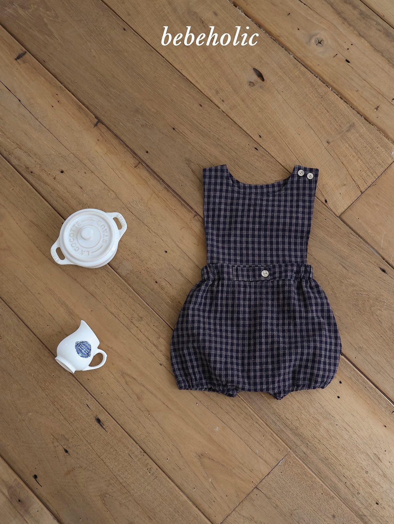 ［bebe holic］Kuku check suspender suit