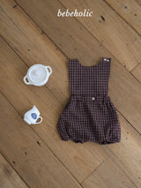 ［bebe holic］Kuku check suspender suit