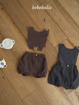 ［bebe holic］Kuku check suspender suit