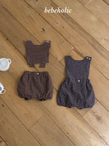 ［bebe holic］Kuku check suspender suit