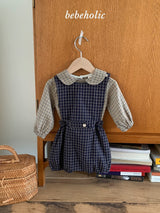 ［bebe holic］Kuku check suspender suit