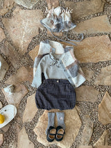 ［bebe holic］Kuku check suspender suit