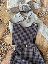 ［bebe holic］Kuku check suspender suit