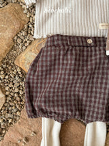 ［bebe holic］Kuku check suspender suit