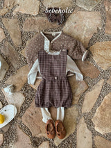 ［bebe holic］Kuku check suspender suit