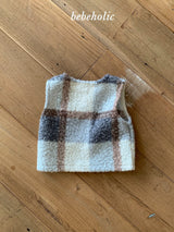 ［bebe holic］Roy check vest