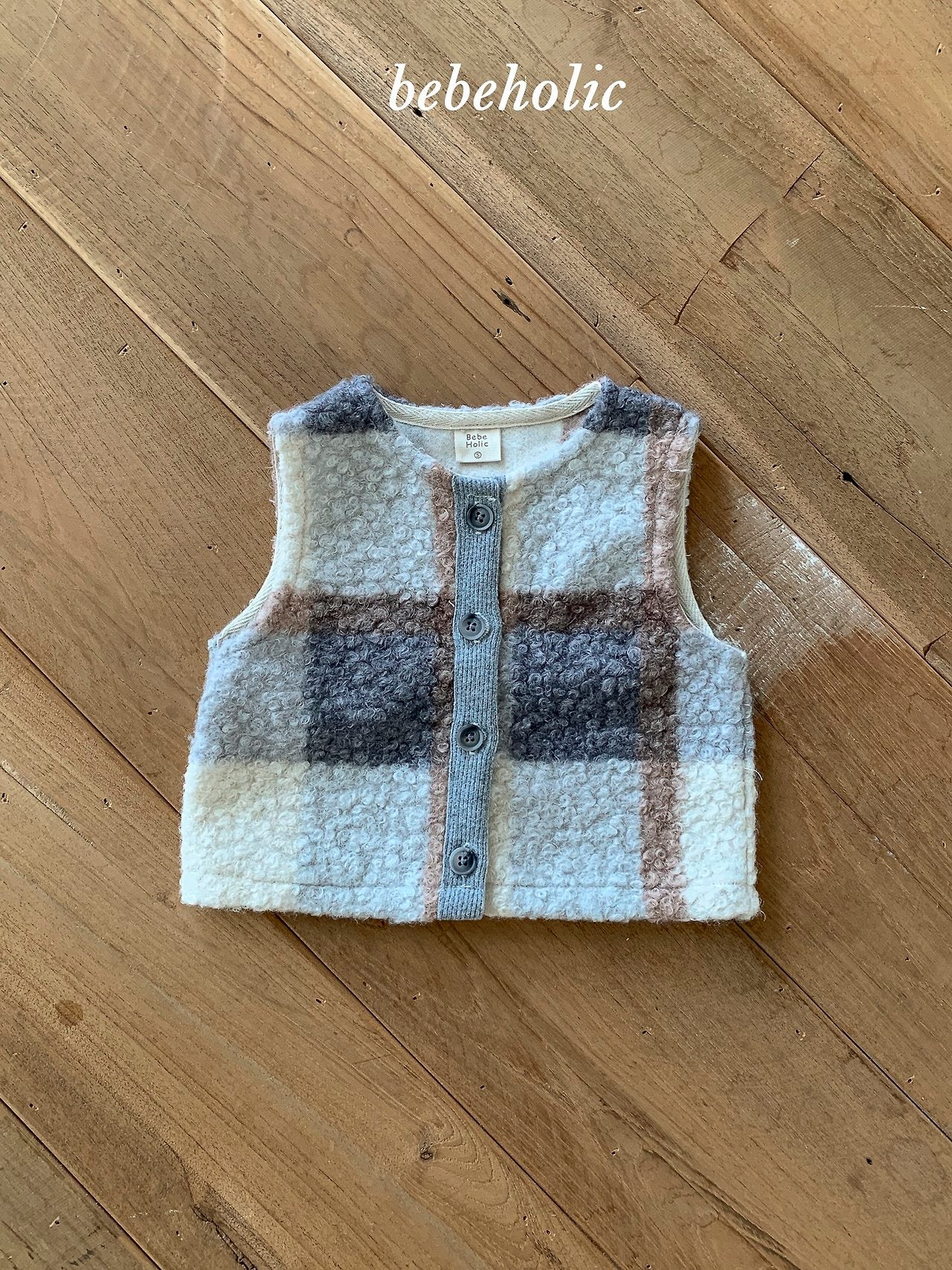 ［bebe holic］Roy check vest