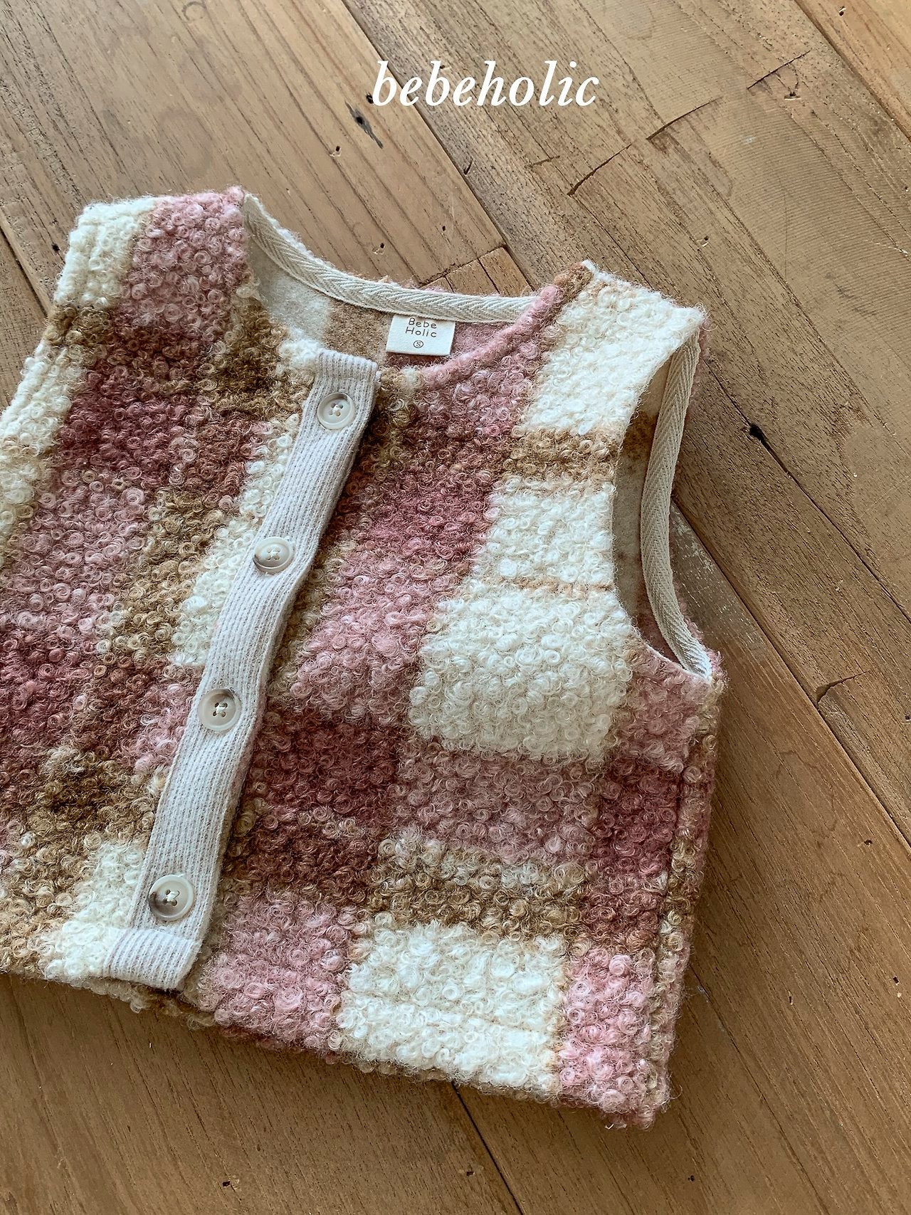 ［bebe holic］Roy check vest
