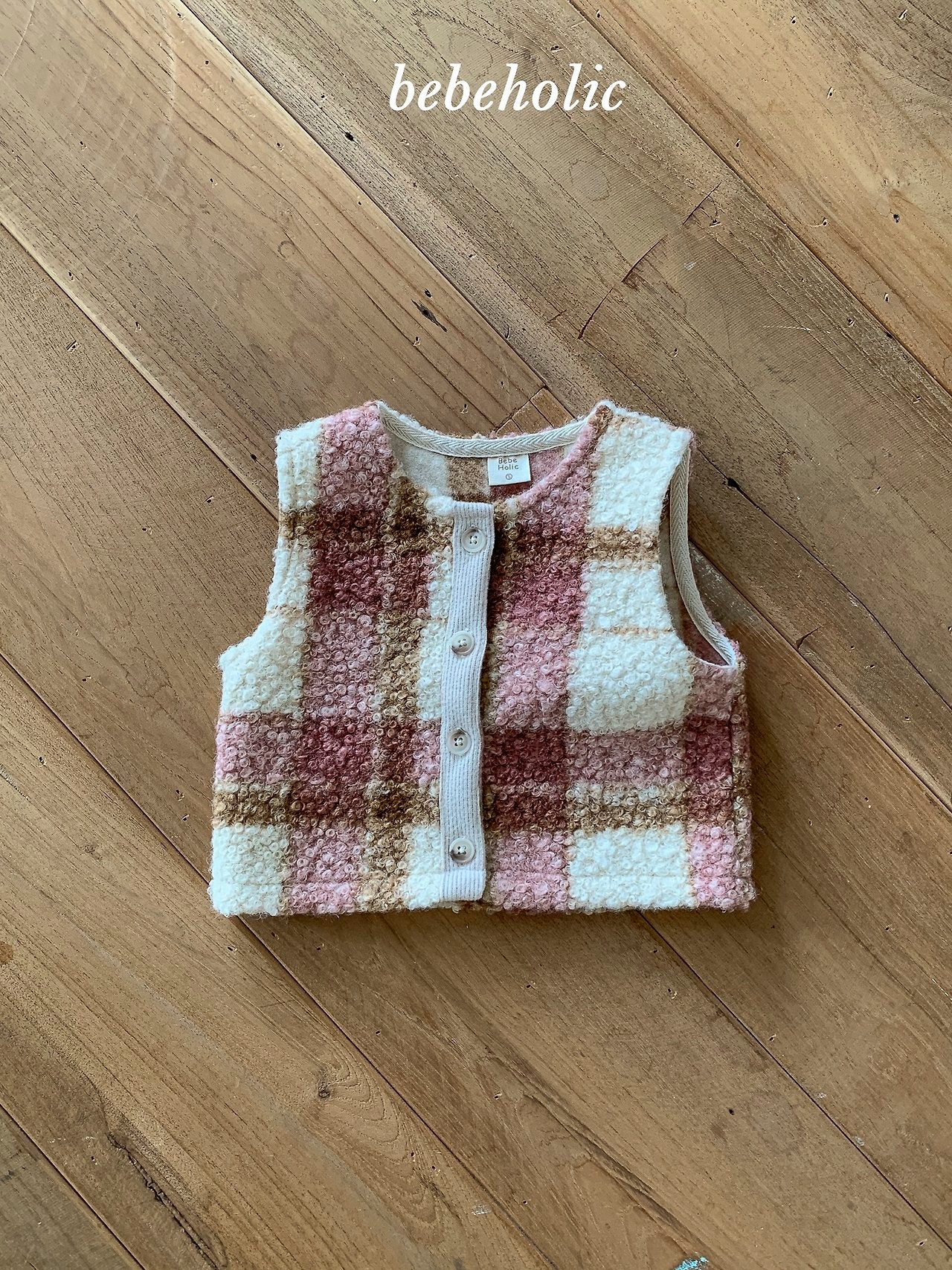 ［bebe holic］Roy check vest