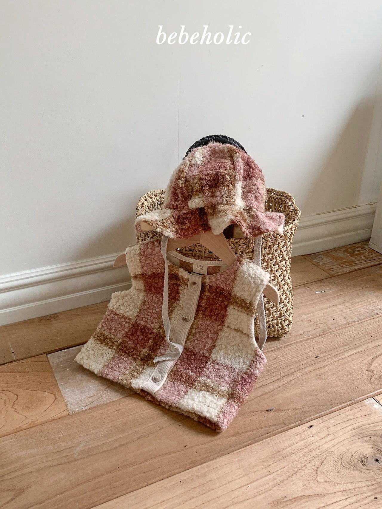 ［bebe holic］Roy check vest