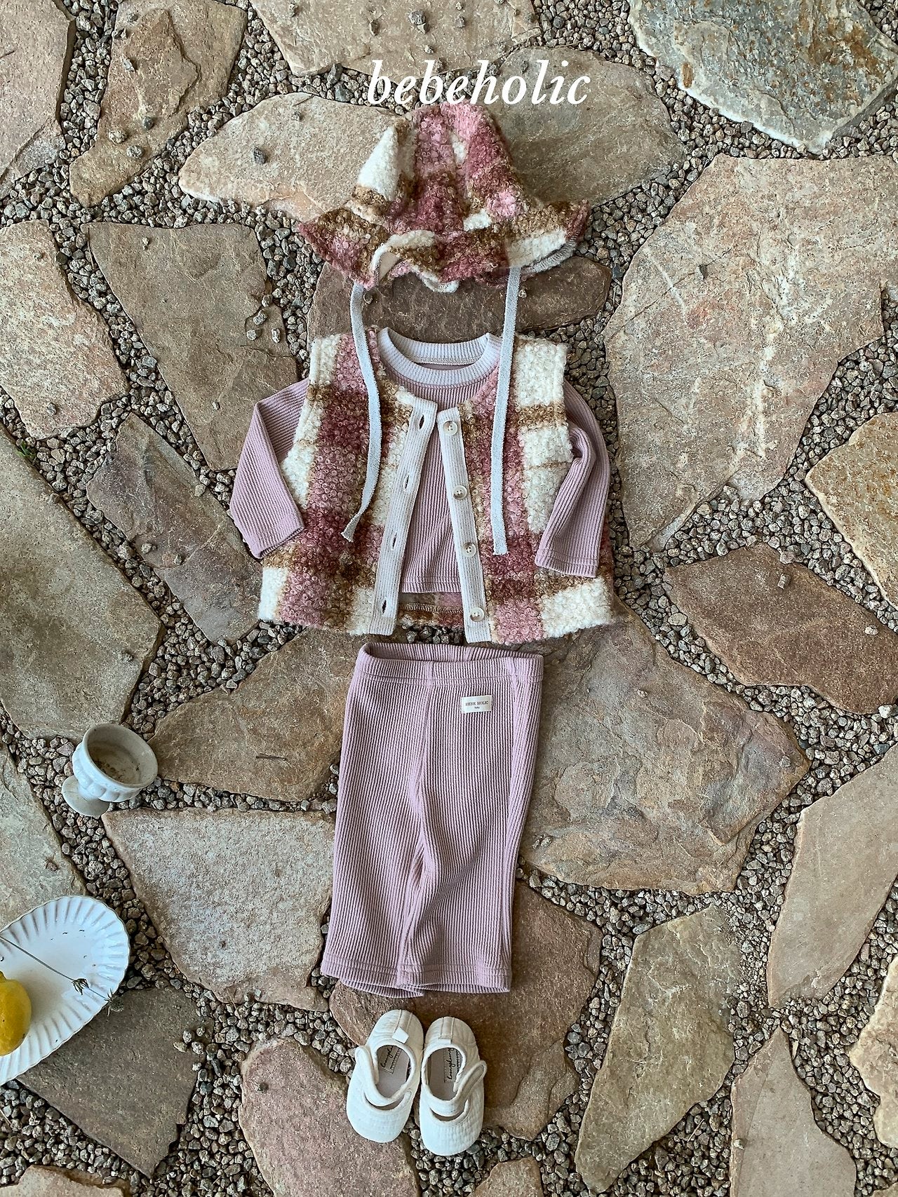 ［bebe holic］Roy check vest