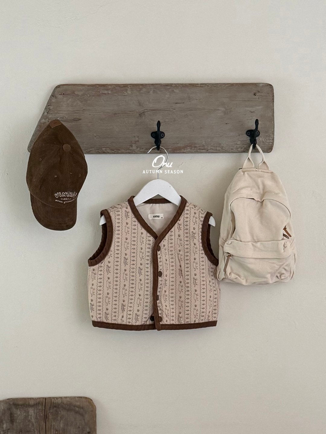 ［onu］Cream quilting vest