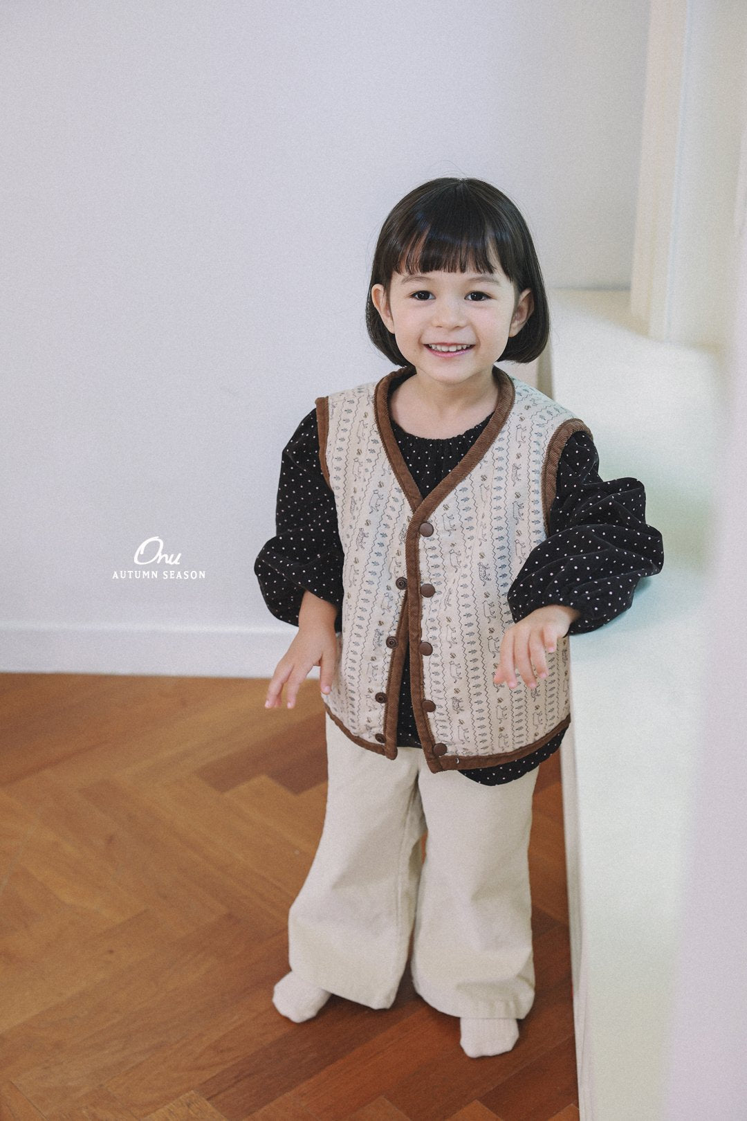 ［onu］Cream quilting vest