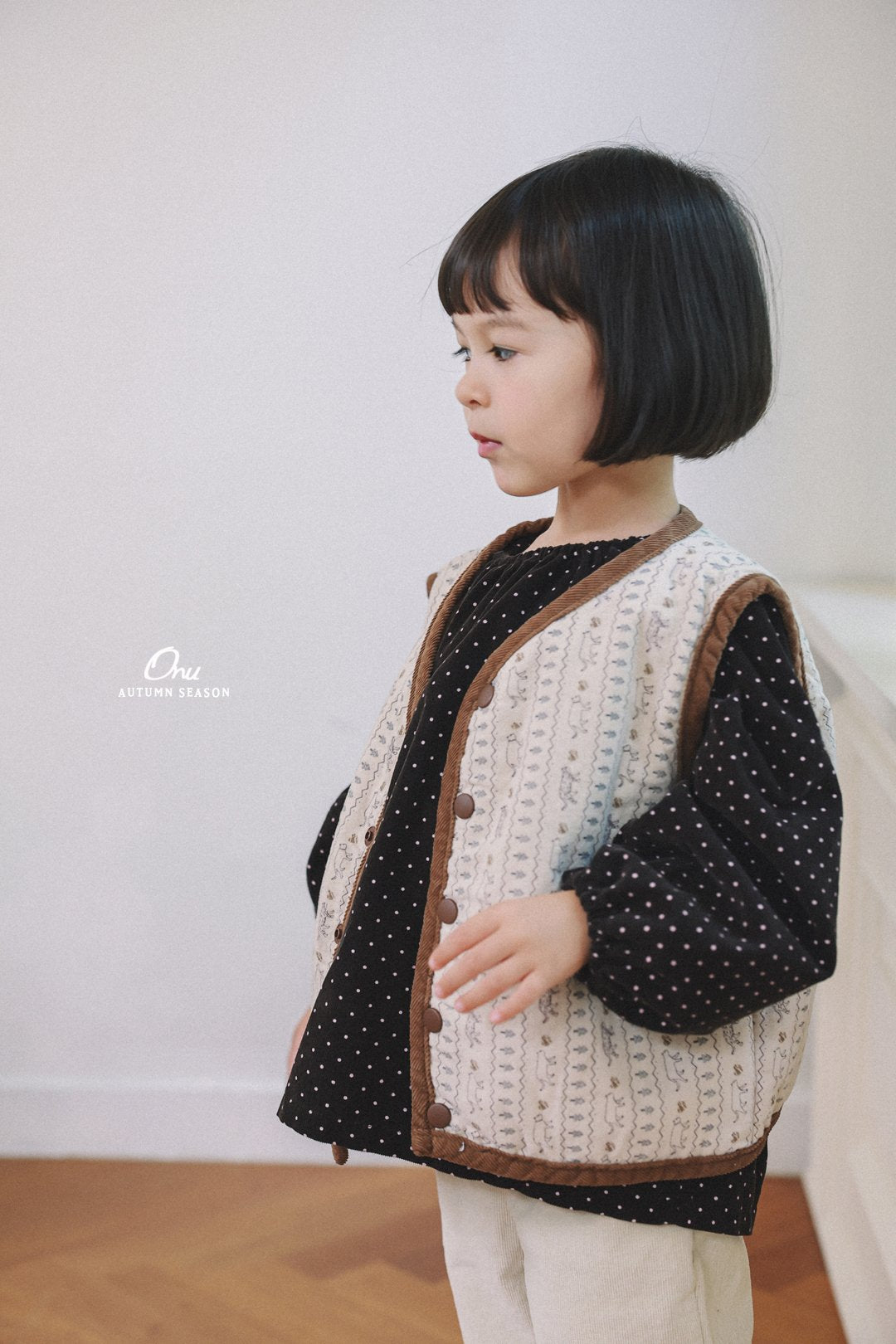 ［onu］Cream quilting vest