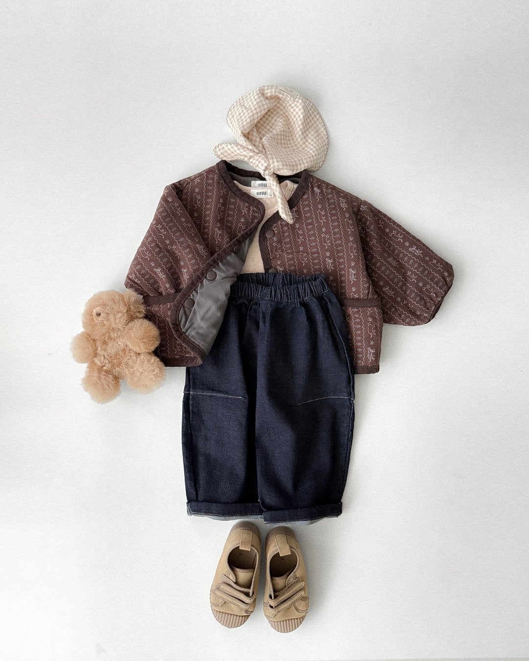 ［onu］Cream quilting jumper