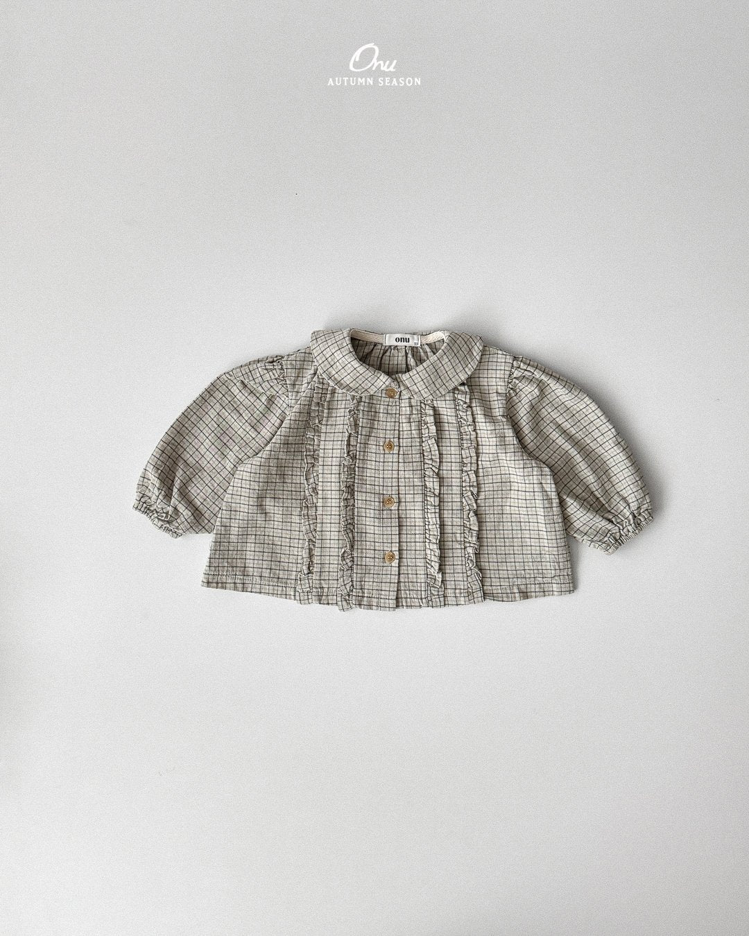［onu］Petit frill check blouse