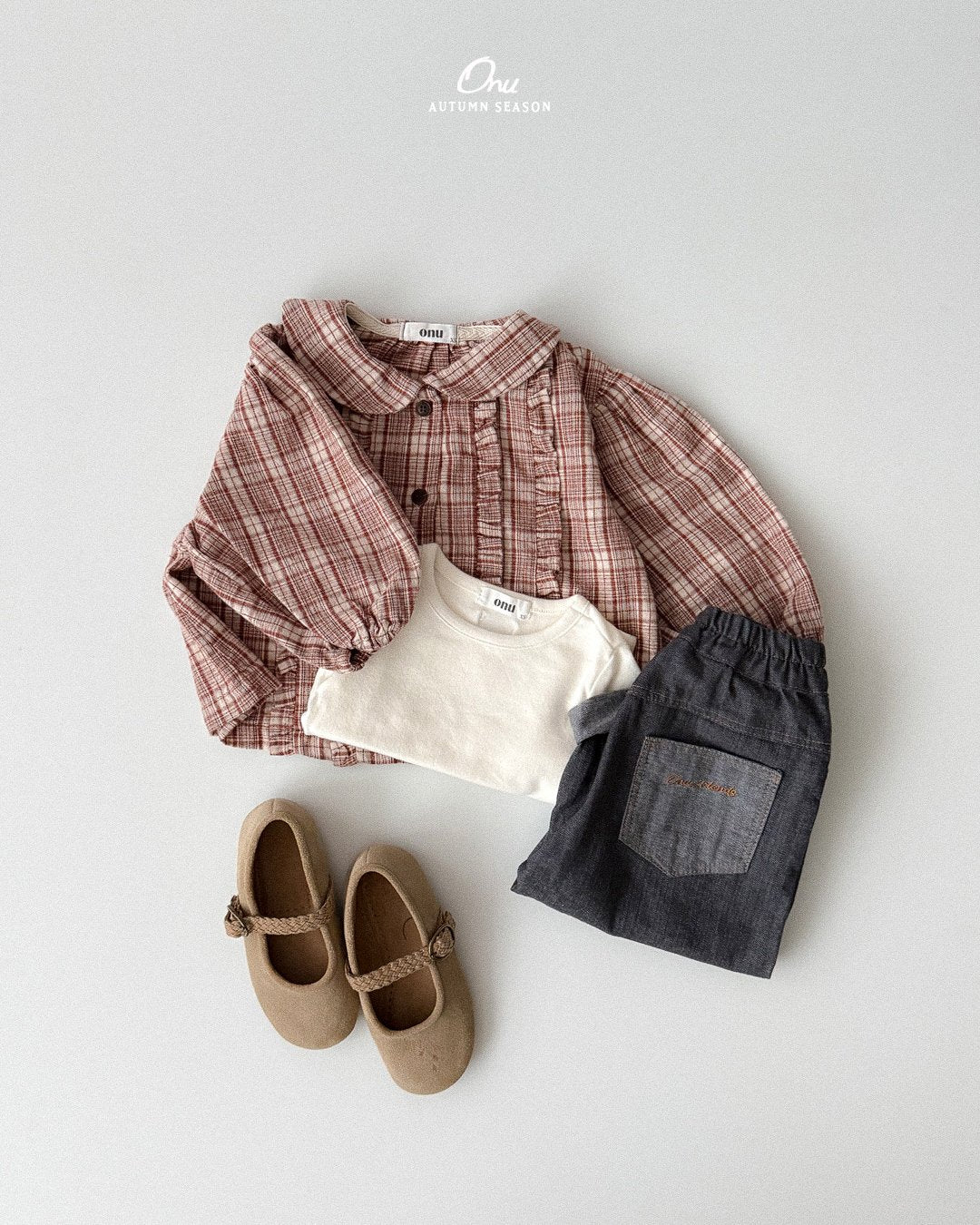 ［onu］Petit frill check blouse