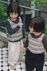 ［onu］Knit stripe vest