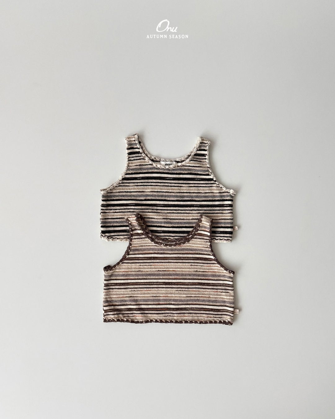 ［onu］Knit stripe vest