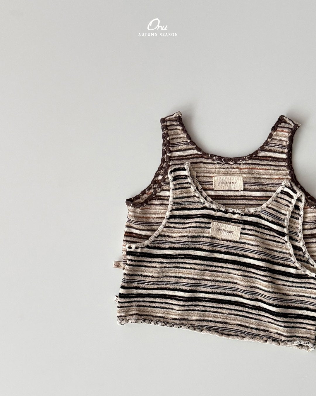 ［onu］Knit stripe vest