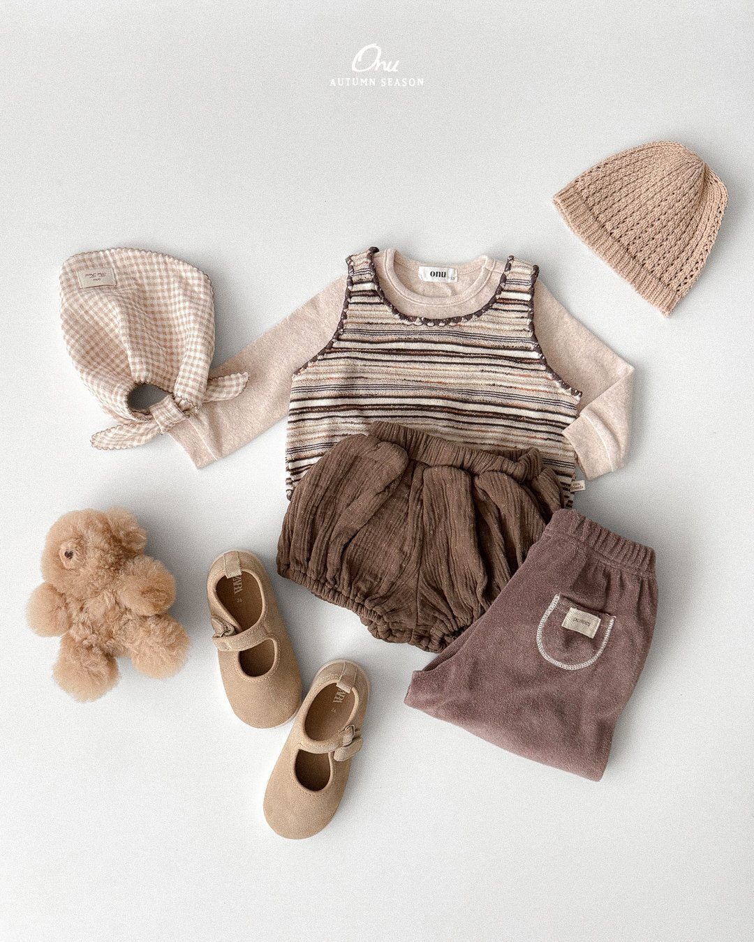 ［onu］Knit stripe vest