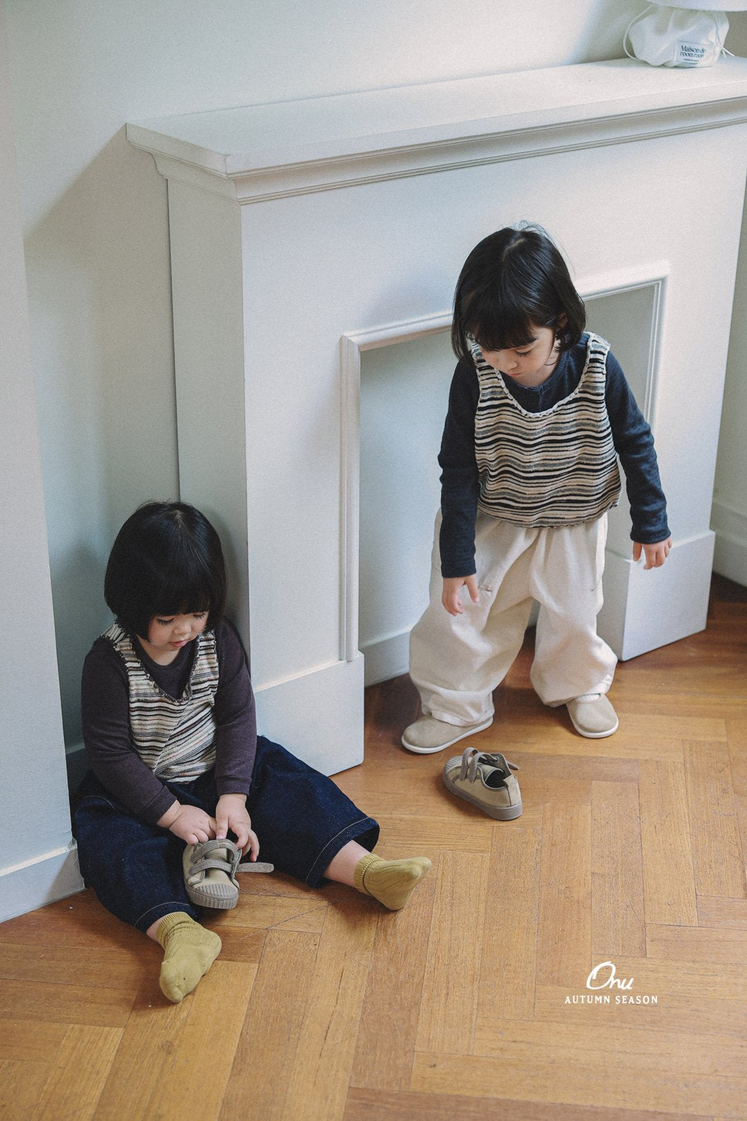 ［onu］Knit stripe vest