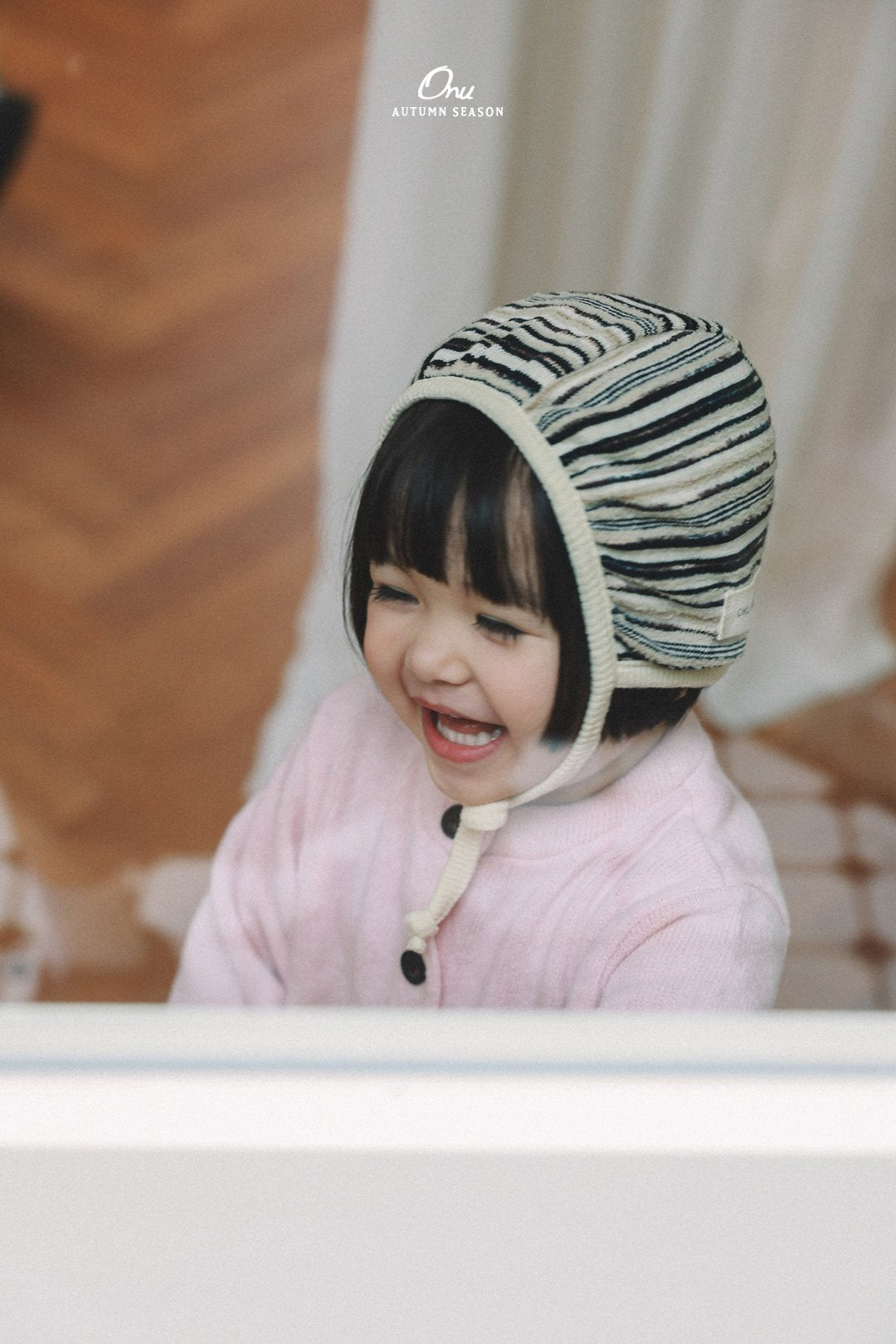 ［onu］Knit stripe bonnet