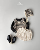 ［onu］Knit stripe bonnet