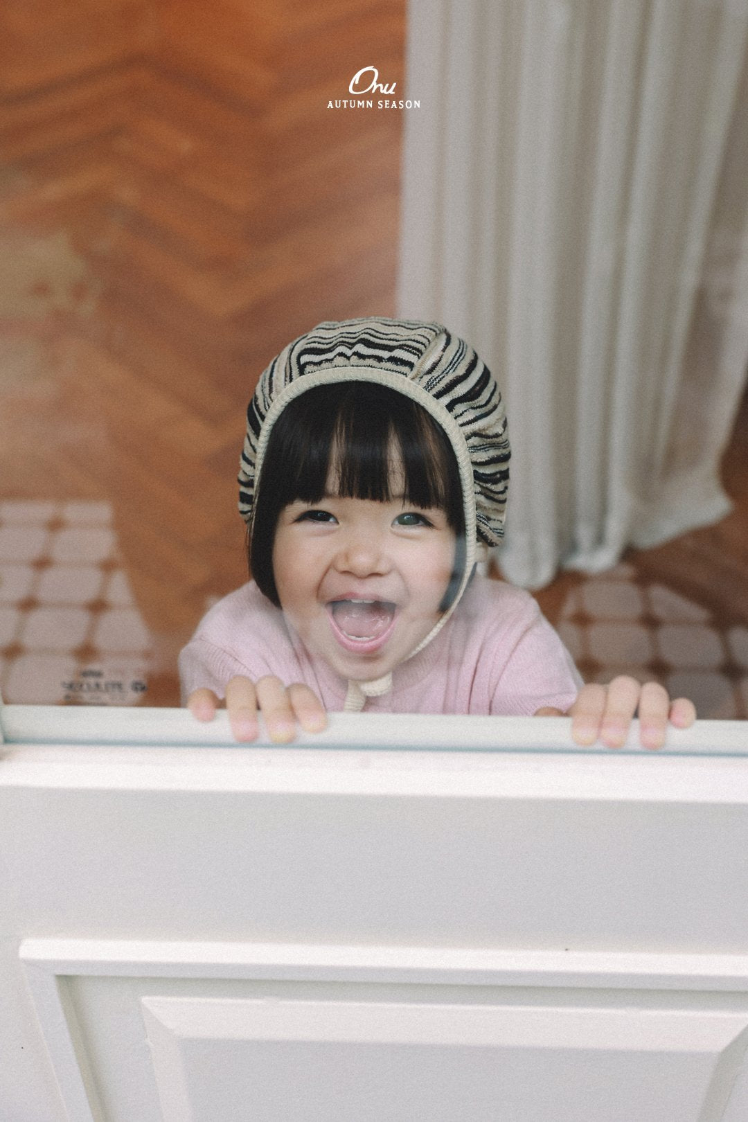 ［onu］Knit stripe bonnet