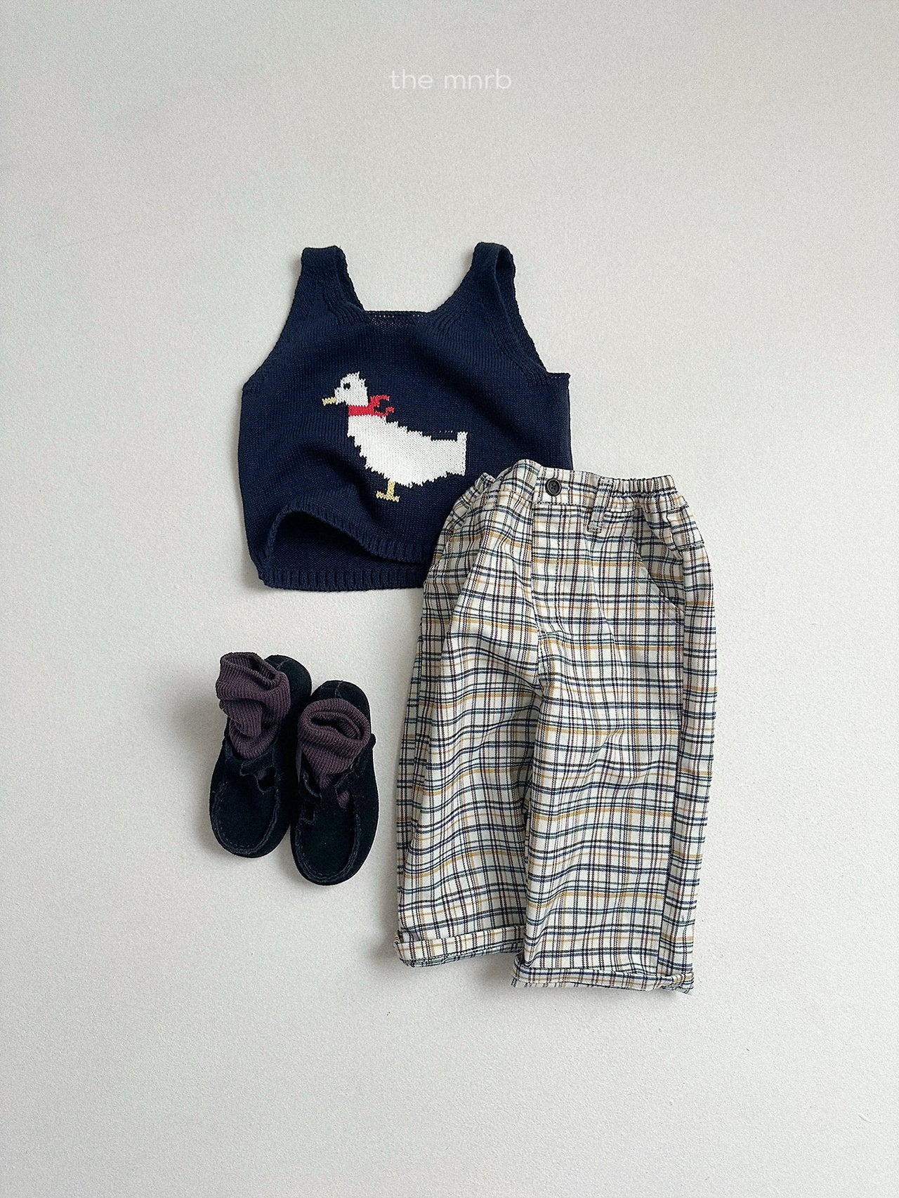 ［minirobe］Adele Check Pants