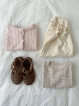 ［minirobe］Cotton Eyelet Flower Tee
