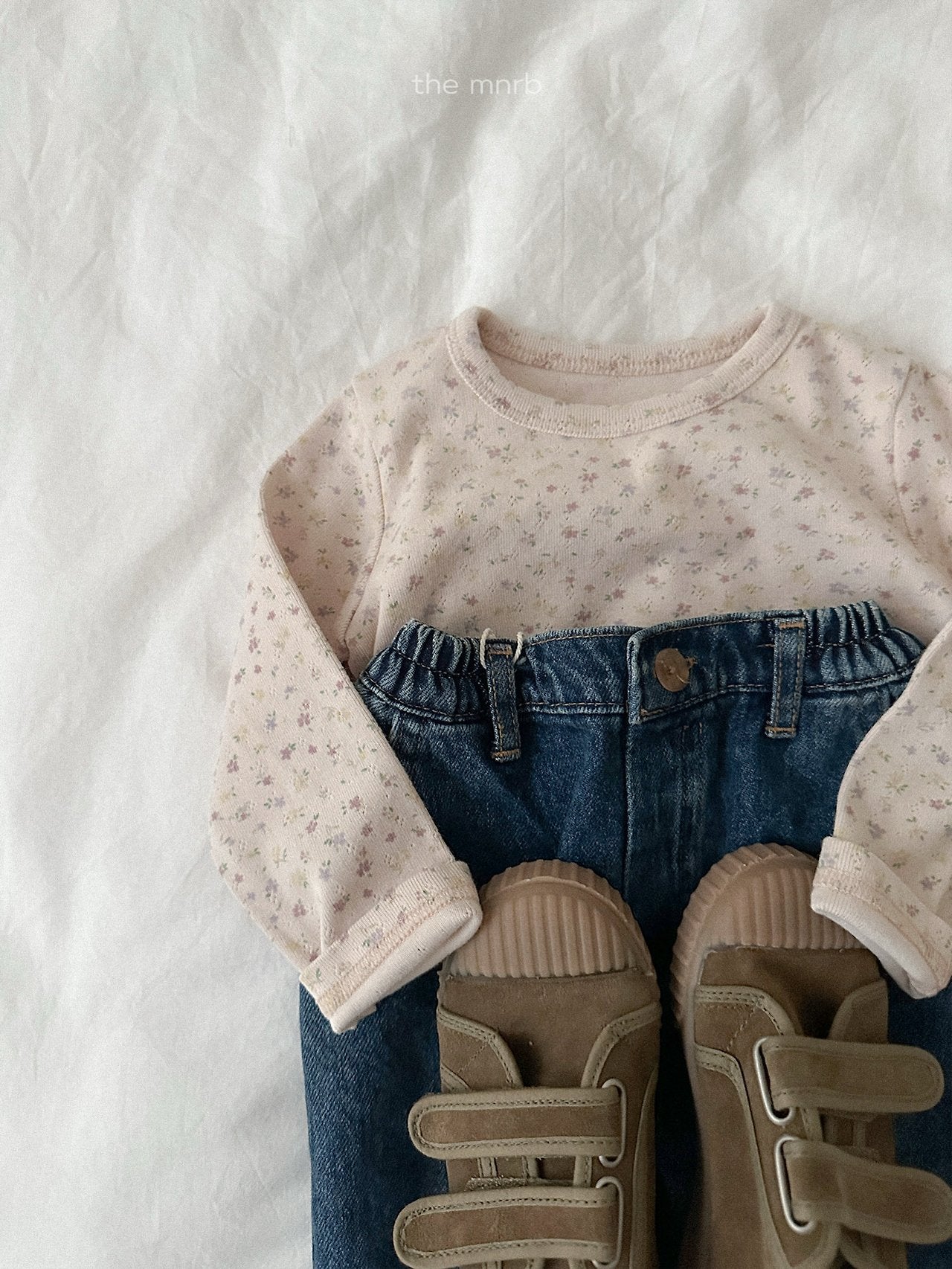 ［minirobe］Cotton Eyelet Flower Tee