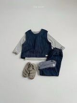 ［minirobe］Non-Fade Denim Vest