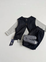 ［minirobe］Non-Fade Denim Vest