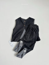 ［minirobe］Non-Fade Denim Vest