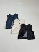 ［minirobe］Non-Fade Denim Vest