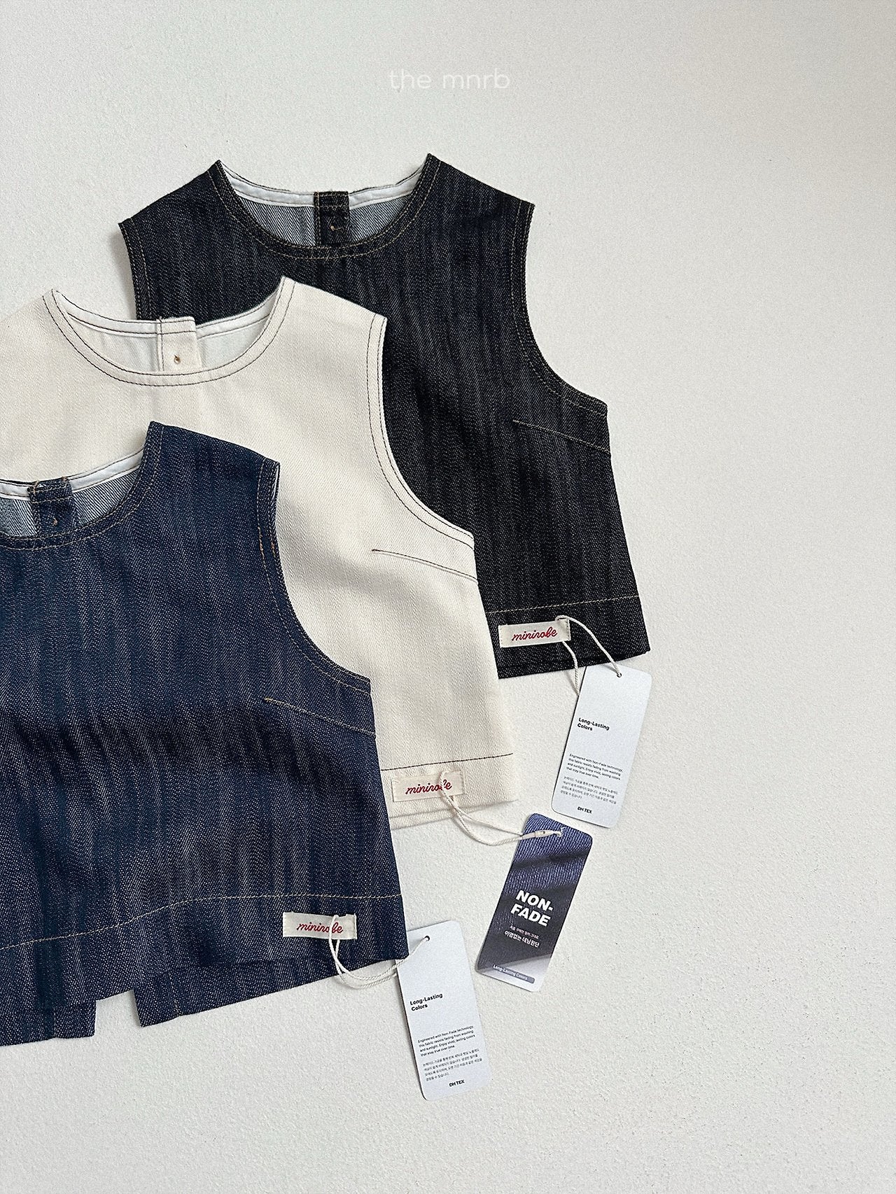 ［minirobe］Non-Fade Denim Vest