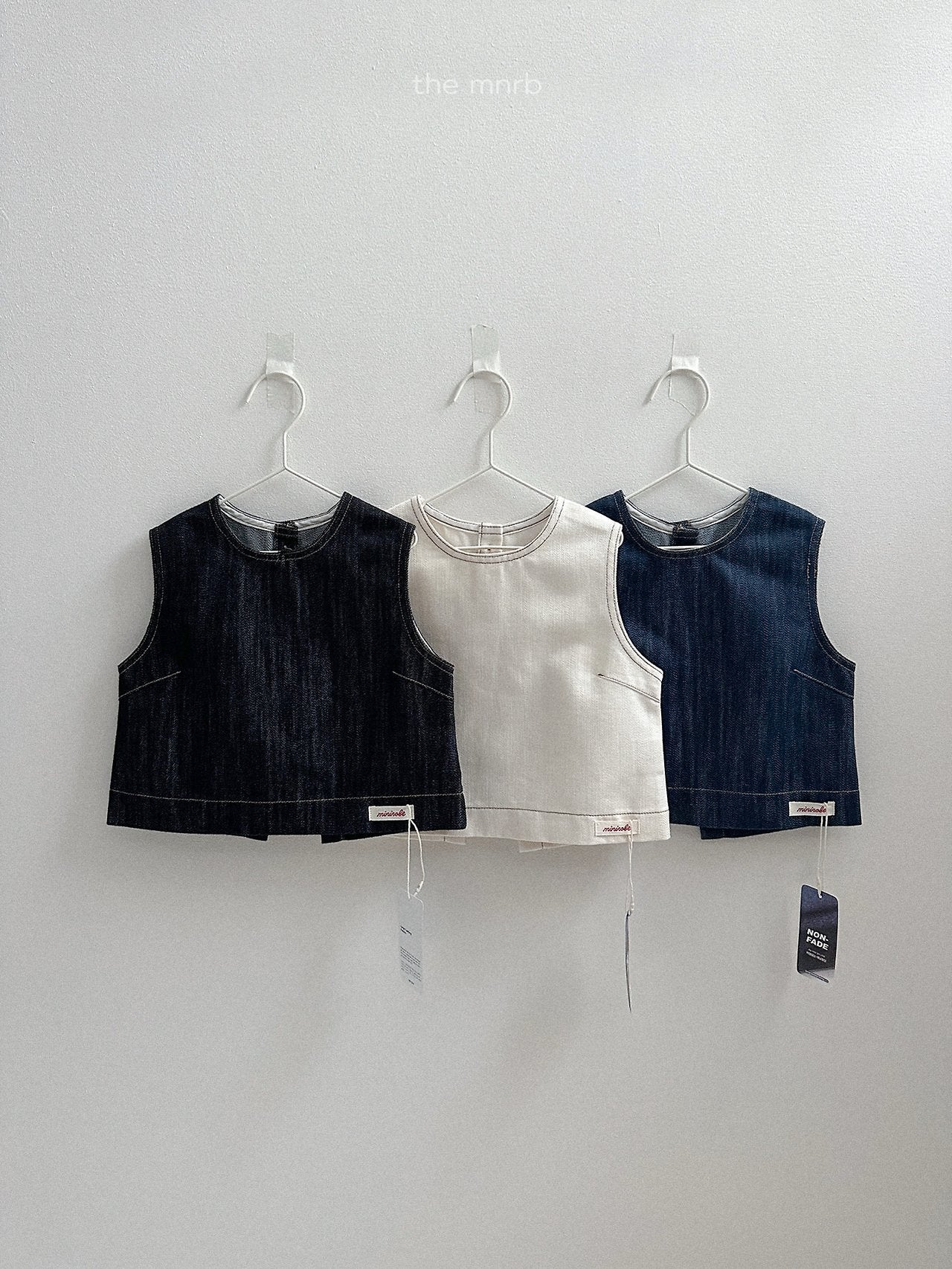 ［minirobe］Non-Fade Denim Vest