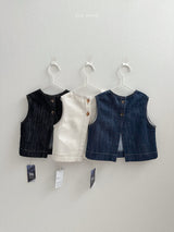［minirobe］Non-Fade Denim Vest