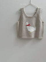 ［minirobe］Duck Knit Vest