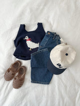 ［minirobe］Duck Knit Vest