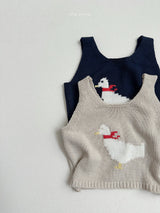 ［minirobe］Duck Knit Vest