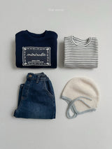 ［minirobe］Round Striped Long Sleeve Tee