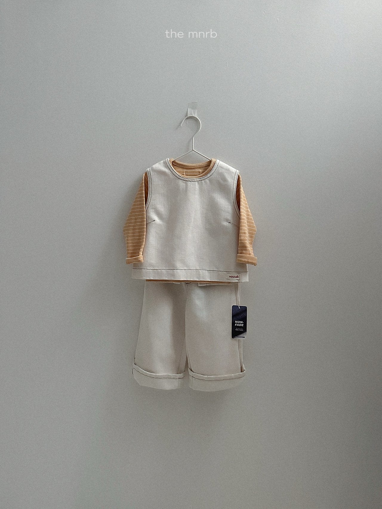 ［minirobe］Round Striped Long Sleeve Tee